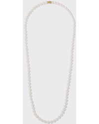 Assael - 36" Akoya Cultured 9.5mm Pearl Necklace With Yellow Gold Clasp - Lyst