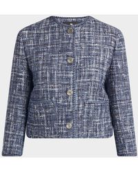 Etro - Single-Breasted Tweed Crop Jacket - Lyst