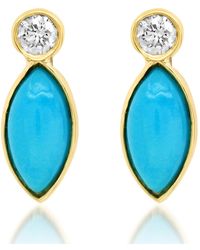 Jennifer Meyer - 18k Gold Turquoise Diamond Drop Earrings - Lyst