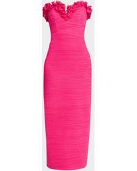 ONE33 SOCIAL - Strapless Shirred Georgette Maxi Dress - Lyst