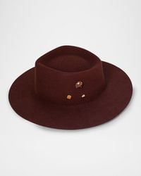 Van Palma - Embellished Merino Wool Felt Fedora Hat - Lyst
