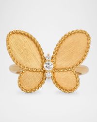Roberto Coin - Jasmine 18K Diamond Butterfly Ring - Lyst