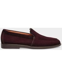 Santoni - Apos;S Malibu Suede Apron-Toe Loafers - Lyst