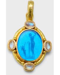 Elizabeth Locke - 19k Venetian Glass Intaglio Diana And Cupid Pendant With Moonstone - Lyst