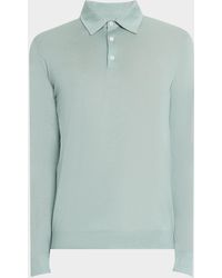 Isaia - Cashmere-Silk Polo Sweater - Lyst