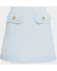 Cinq À Sept - Deva Birdseye Tweed Mini Skirt - Lyst