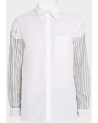 Simone Rocha - Trapped Lace Patchwork Button-Down Shirt - Lyst