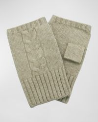 Bergdorf Goodman - Cable-Knit Fingerless Gloves - Lyst