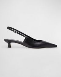 Aeyde - Catrina Leather Kitten-Heel Slingback Pumps - Lyst
