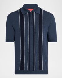 Isaia - Apos;S Multi-Stripe Wool Quarter-Zip Polo Sweater - Lyst