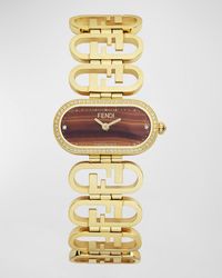 Fendi - O'lock Horizontal Oval Bracelet Watch With Diamonds - Lyst