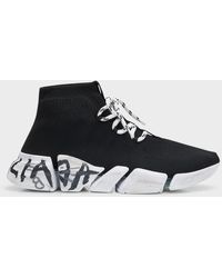 Balenciaga - Speed 2.0 Lace-up Graffiti Recycled Knit Sneaker - Lyst
