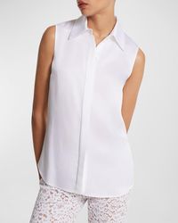 Michael Kors - Hansen Sleeveless Charmeuse Button-up Shirt - Lyst
