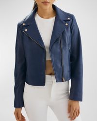 Lamarque - Kelsey Leather Moto Jacket - Lyst