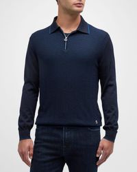 Stefano Ricci - Cashmere-Silk Quarter-Zip Polo Sweater - Lyst
