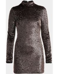 Veronica Beard - Sylee Textured-Knit Mock-Turtleneck Mini Dress - Lyst