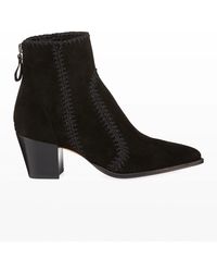 Alexandre Birman - Benta Stitched Velvet Booties - Lyst