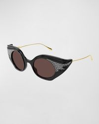 Gucci - Embellished Acetate & Metal Cat-eye Sunglasses - Lyst