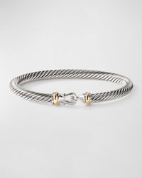 David Yurman - Cable Buckle Bracelet In Silver With 18k Gold, 5mm - Lyst