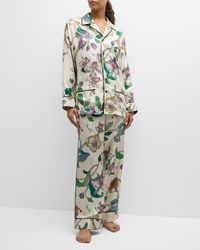 Olivia Von Halle - Yves Floral-Print Silk Twill Pajama Set - Lyst