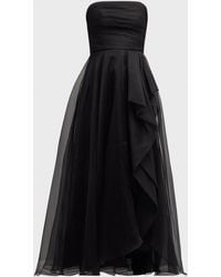 THEIA - Teresa Draped Strapless Gown - Lyst