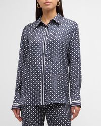 La Ligne - Lee Multi-Pattern Button-Front Silk Shirt - Lyst