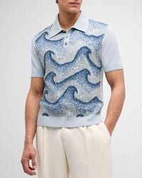 Amiri - Wavy Embellished Polo Shirt - Lyst