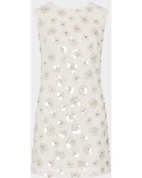 MILLY Kinsley Floral Sequin Lace Midi Dress in Metallic | Lyst