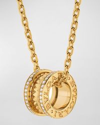 BVLGARI - B.zero1 Pendant Necklace In Yellow Gold And Diamonds, 24"l - Lyst