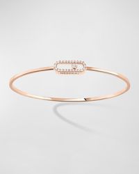 Messika - Move Uno 18k Rose Gold Flex Diamond Pave Bracelet, Size Large - Lyst