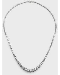 Neiman Marcus - 18k White Gold Graduated Diamond Tennis Necklace, 10.17tcw - Lyst