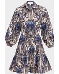 Cara Cara - Robin Puff-Sleeve Floral Poplin Mini Dress - Lyst