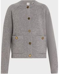 TOTEME - Cashmere-Wool Hammered Button Cardigan - Lyst