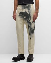 Alexander McQueen - Orchid-print Tuxedo Pants - Lyst