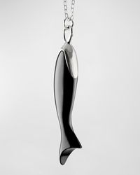Monica Rich Kosann - Sterling Silver And Ceramic Fish Charm On Small Belcher Chain, 30"l - Lyst