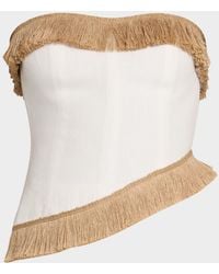 JBQ - Morgan Strapless Fringe-Trim Top - Lyst