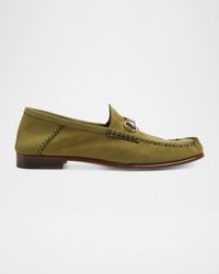 Gucci - Gigi Horsebit 1953 Suede Mocassin Loafers - Lyst