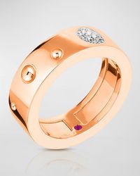 Roberto Coin - Pois Moi Luna 18k Rose/white Gold Diamond Ring, Size 6.5 - Lyst