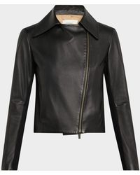 Vince - Leather Zip-Front Jacket - Lyst