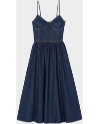 Sandro - Sophie Denim Midi Dress - Lyst