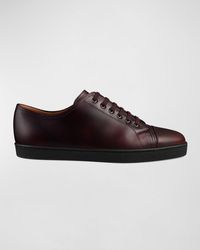 John Lobb - Burnished Leather Low-Top Sneakers - Lyst