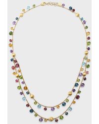 Marco Bicego - 18K Africa 2 Strand Necklace With Graduated Mixed Gems - Lyst