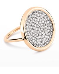 Ginette NY - Ever 18k Rose Gold White Diamond Disc Ring, Size 6 - Lyst