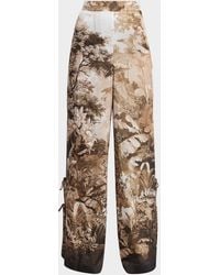 Kobi Halperin - Helena Wide-Leg Botanical-Print Pants - Lyst