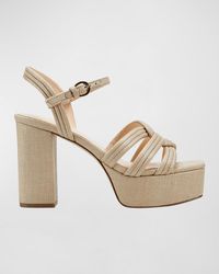 Marc Fisher - Leather Woven Ankle-Strap Platform Sandals - Lyst