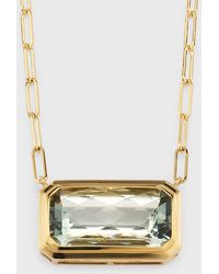 David Kord - 18k Yellow Gold Necklace With Green Amethyst Bezel, 7.0tcw - Lyst