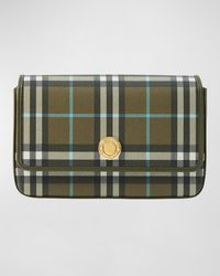 Burberry - Hampshire Check Flap Crossbody Bag - Lyst