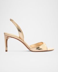 SCHUTZ SHOES - Scarlett Metallic Leather Mid-Heel Slingback Sandals - Lyst