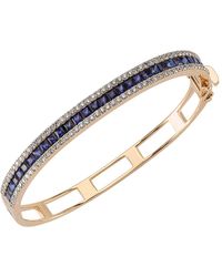 BeeGoddess - Mondrian 14k Blue Sapphire And Diamond Hinge Bracelet - Lyst