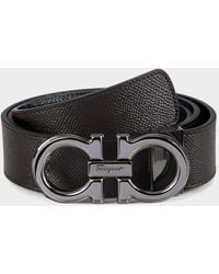 Ferragamo - Gancini Adjustable Cut-To-Size Reversible Leather Belt - Lyst